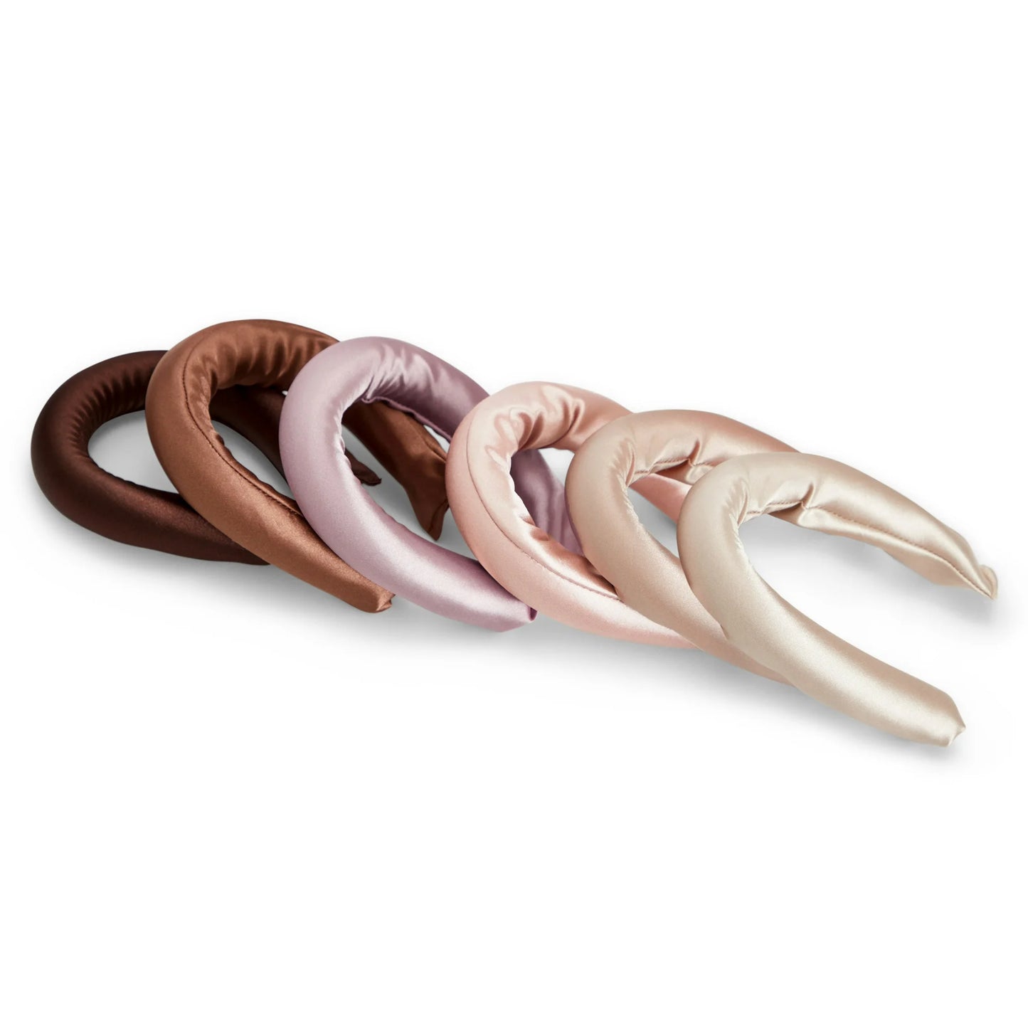 Ensemble de tiges à friser les cheveux sans chaleur en satin (6 pièces)