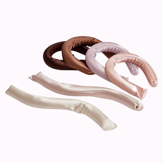 Ensemble de tiges à friser les cheveux sans chaleur en satin (6 pièces)